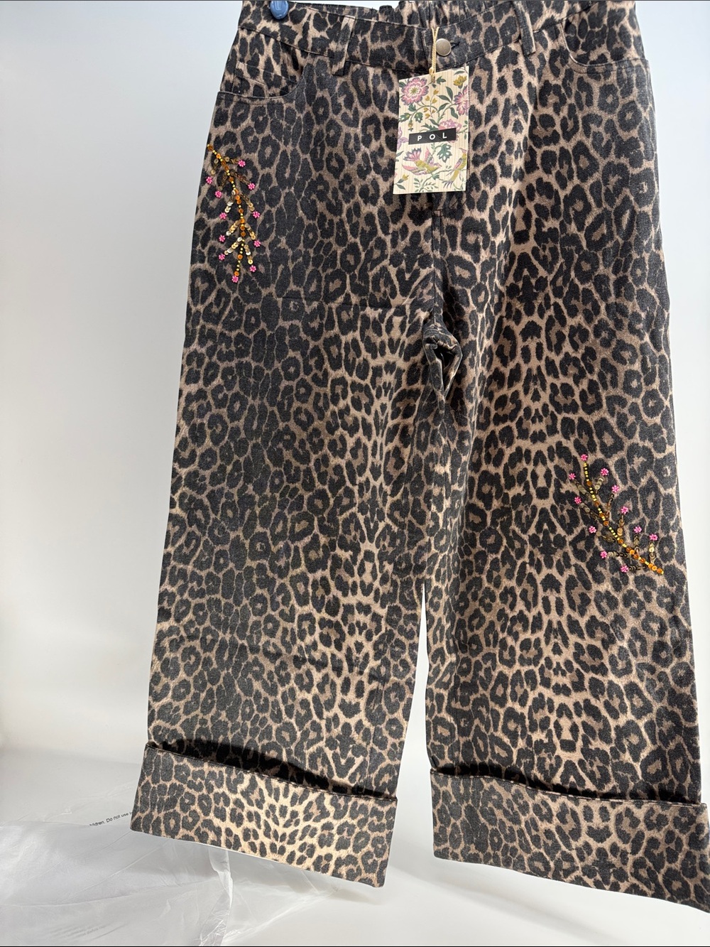 POL Wide-Leg pants in Leopard Print - Brown & Black